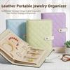 PU Leather Jewelry Storage Book Zipper Jewelry Storage Bag Elegant Jewellery Binder  for Women