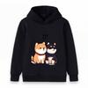 Kids Boys Girls Hoodie Cute Shiba Inu Printed Pullover Sweatshirt Casual Long Sleeve Lightweight Top for Daily Wear