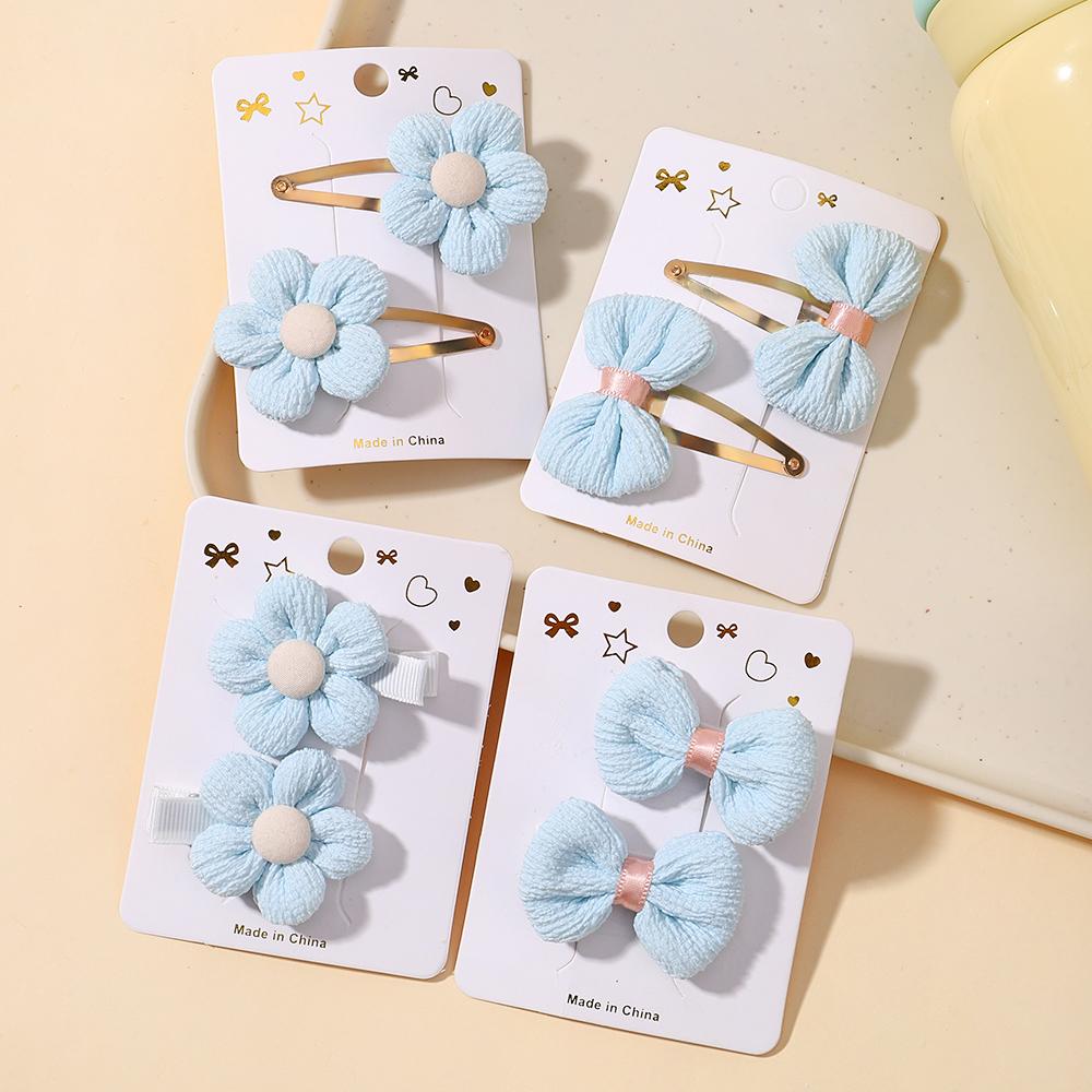 

8 Piece Set Children s Cute Fabric Flower Pair Clip Hair Accessories Girl Hairpin Temperament Clip Baby Headdress