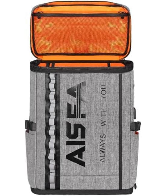 AISFA Square PC Business Laptop Expandable 30L USB Charging Suitable for Outdoor Travel Men's Backpack, 17-inch Backpack, Backpack, Backpack,