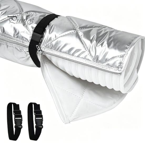 Air Conditioner Insulation Sleeve Protective Cover, Insulated Thermal Sleeve, Energy Efficient Duct Pipe Wrap, for Mobile AC Exhaust Hose Cover Ac серебряный