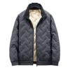 Men's Plus Size Velvet-Lined Lambswool Winter Coat