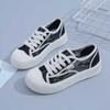 Fashion Height Up Lace Up Black Moccasin Casual Sneakers Black Spring Women's Shoes Size 46 Sports Imported Tenes Bity Cosplay