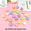 Perles Macaron Cœur - Cœur Pêche en Caoutchouc Tactile pour Collier, Bracelet et Accessoires de Cheveux DIY (E18)