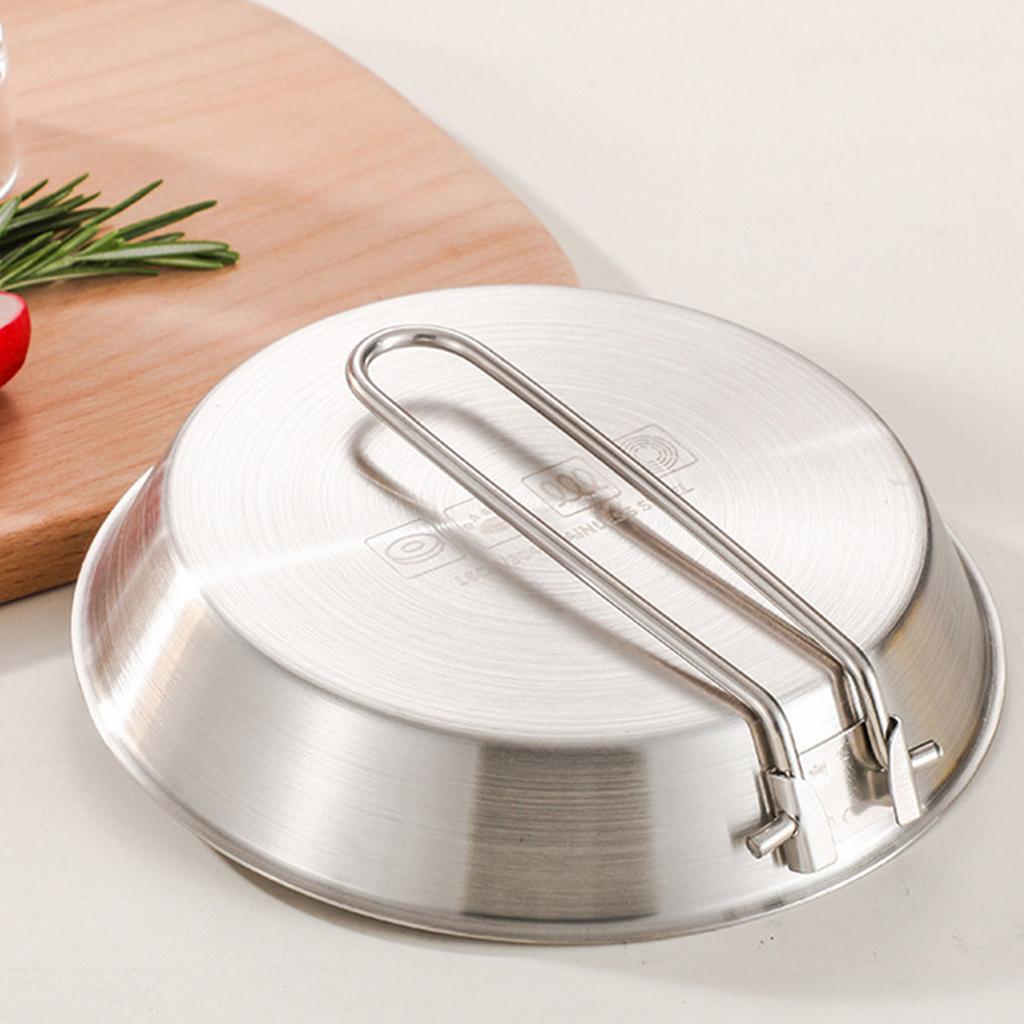 304 składane patelnie ze stali nierdzewnej przenośne patelnie nieprzywierające ze zdejmowanym uchwytem praktyczne naczynia kuchenne