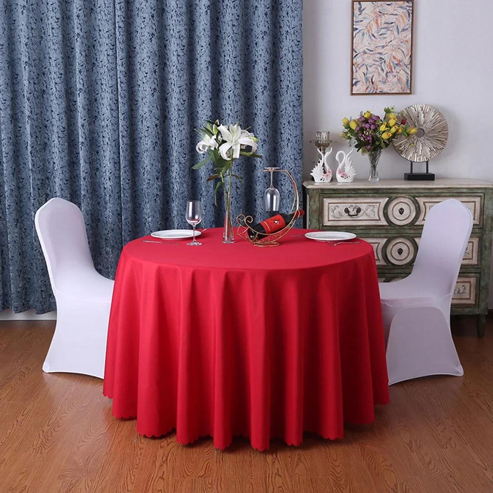 Round Tablecloth Circular Polyester Table Cover Polyester Navy Blue Table Cloth For Hotel Banquet Birthday Party Table Decor