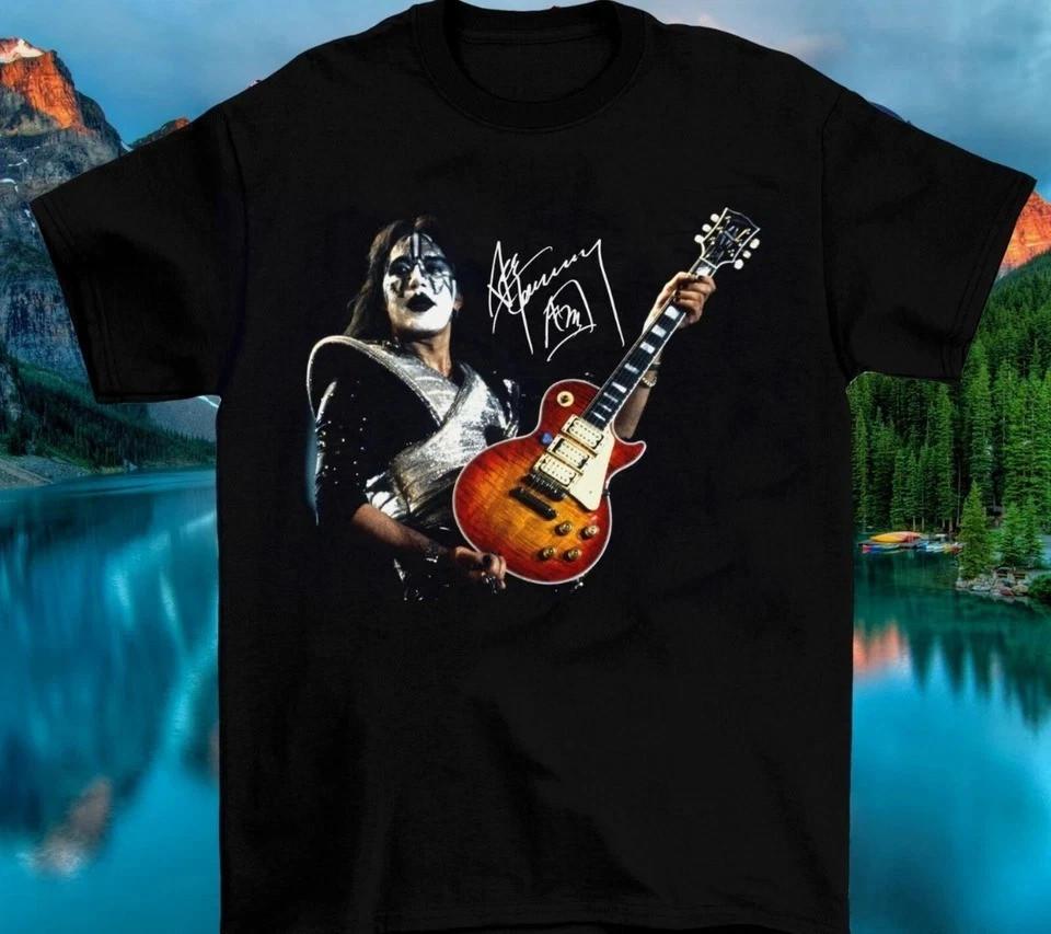 Ace Frehley Music Star Heavy Cotton Black Full Size Unisex Tee Shirt Unisex T-Shirt M