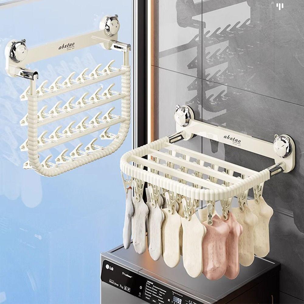 Folding Socks Drying Clips Rotating Balcony Drying Hanger Baby Clothes Drying Rack  Bathroom
