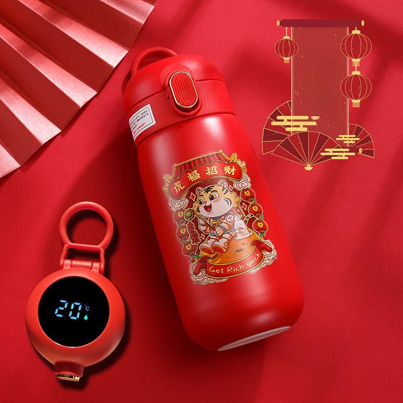 Large Capacity Intelligence Thermos Cup 420ml Vacuum Flasks Portable Stainless Steel Thermos Cup Water Bottle Travel Tea Mug Office Thermos Cup