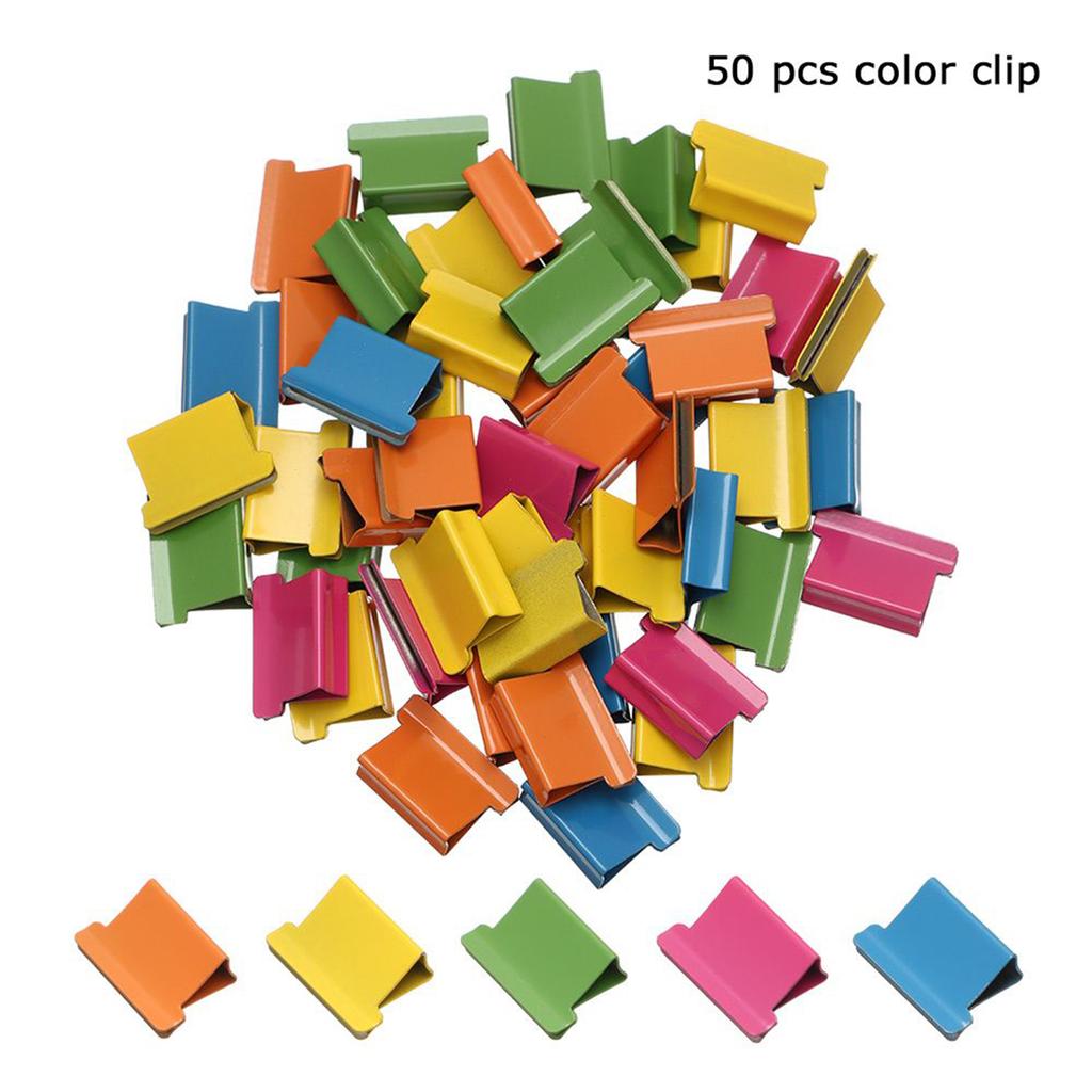 50Pcs Push Clip Stapler Staple Remover Binder Push Clamp Tape Dispenser Paper Clips Office Supplies Set Desktop Supplies