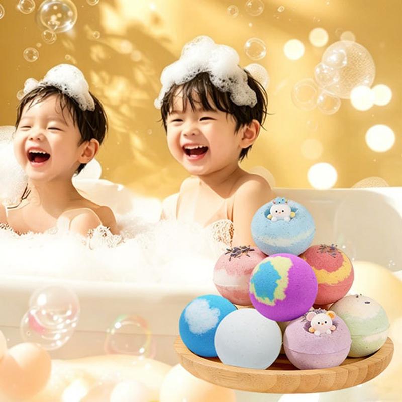 Amusant pour le bain avec le set de 12 bombes de bain pour enfants, bulles géantes naturelles et jouets de l'océan