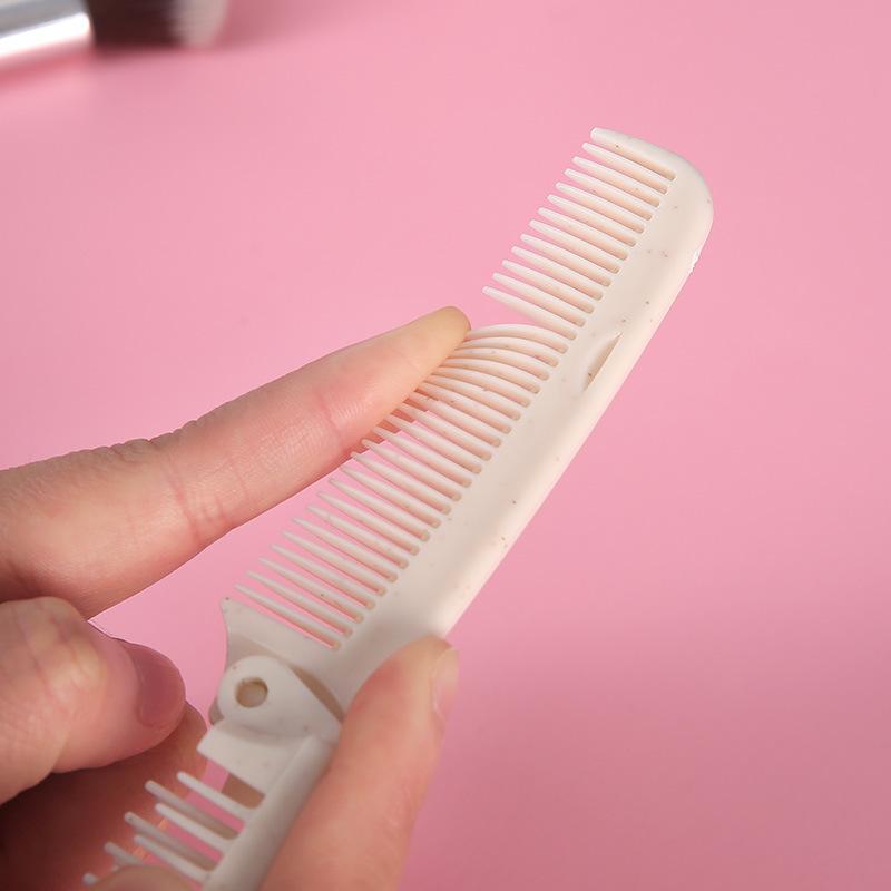 Portable Dual-Use Folding Comb: Fine & Wide Teeth for Women’s Straight Hair, Large Size for Travel and Home Hairdressing.
