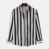 Striped Casual Lapel Cardigan Loose Casual Shirt Vintage Men's Shirt