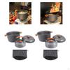 Camping Cooking Set Cookware Dinnerware Pots Kettle Including Carrying Bag for Home