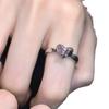 Nischdesign Rosa Kärlek Zirkon Fransk Helt Diamant Personlig Vikbar Stapelbar Öppen Ring Högklassig Ring Dam