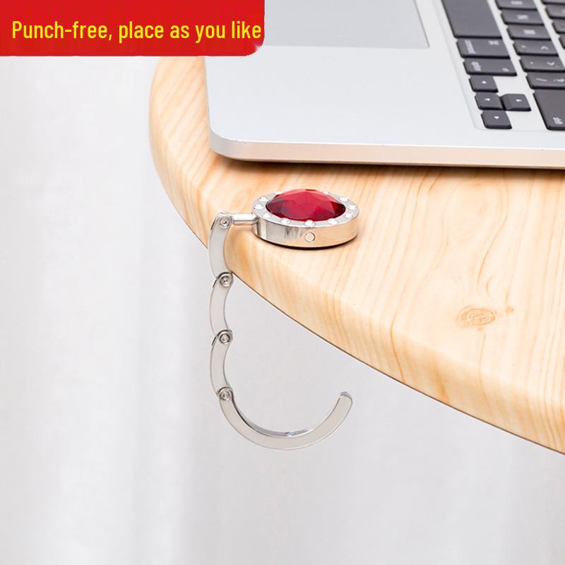 Round 12-Side Diamond Handbag Hook - Multi-Color Metal Hanger