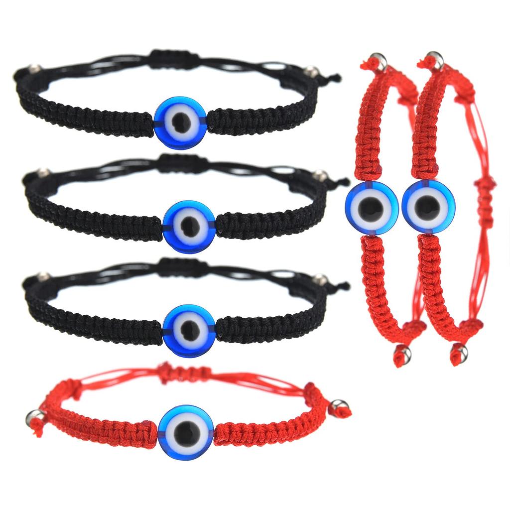 12Pcs/Set Handmade Turkish Lucky Evil Eye Bracelets For Women Men Blue Eyes Braided Red Rope Lucky Bracelet Friendship Jewelry