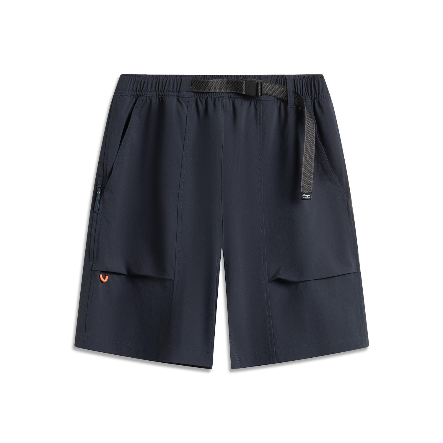 

Li Ning Серия Спортивный Стиль Однотонные Шорты Спортивные Дышащие Универсальные Прямого Кроя Со Средней Посадкой Мужские шорты Темно-синий AKSV421-4 L