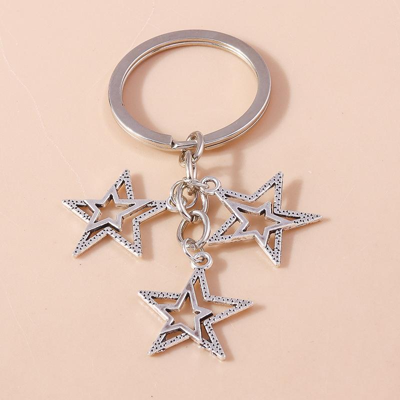 Retro Alloy Sun Moon Keychain Metal Star Keyring Pendants for Car key Holder Handbag Decor Jewelry Gifts Accessories