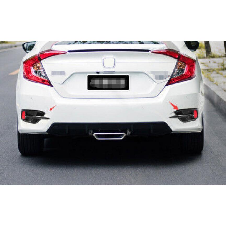 Bright Black 2016- Fit For Honda Civic 10Th Rear Fog Light Lamp Cover Trim