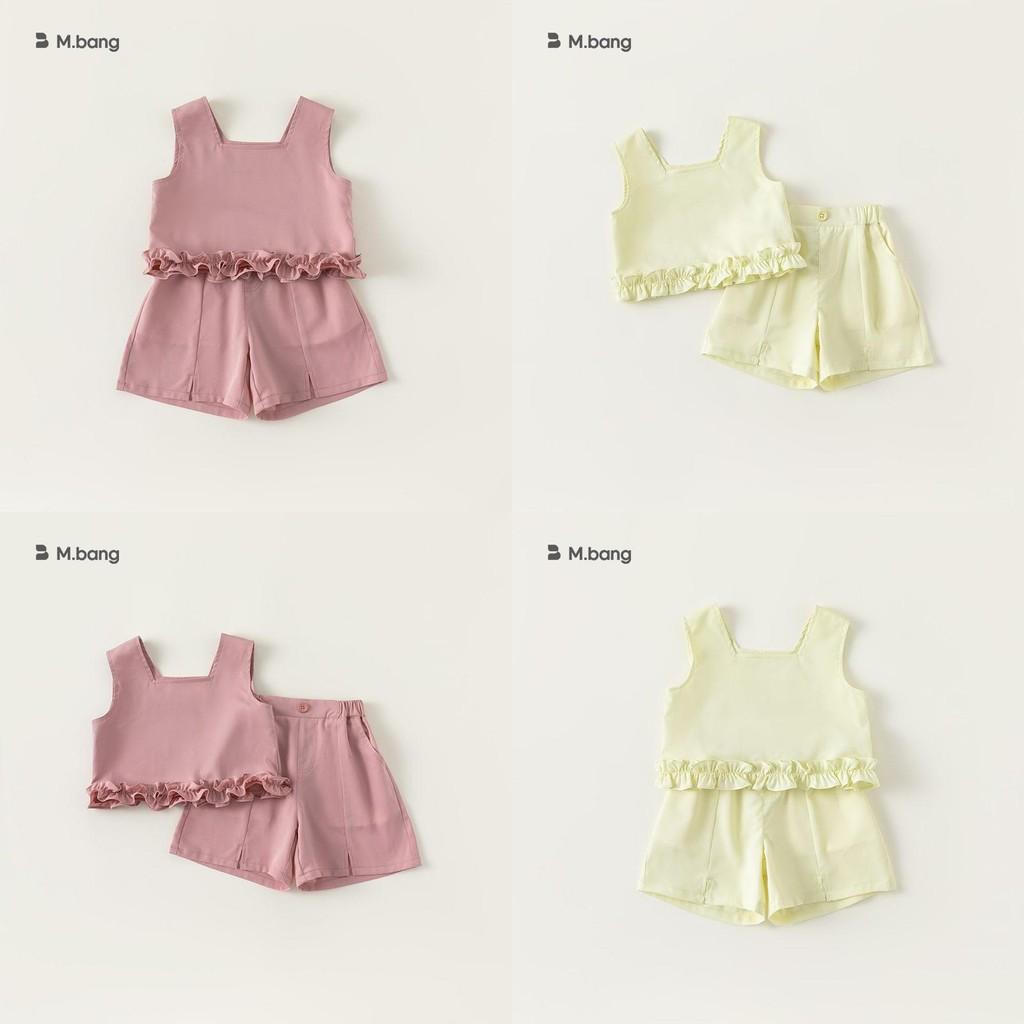 Sommarset för babyflicka utan ärm med spetsdetaljer för småbarn