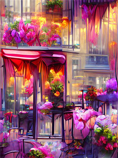 Full Square/round 5d Diy Diamond Painting Fantasy House Landscape Mosaic Embroidery Colorful Flower Scenery Home Decor