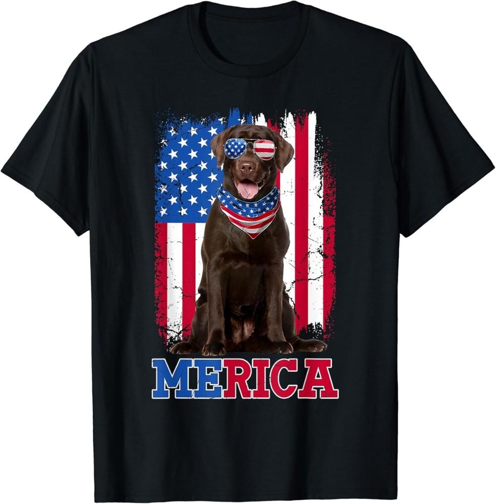 

4th of July USA Patriotic Chocolate Lab Gift Unisex T-Shirt 4XL
