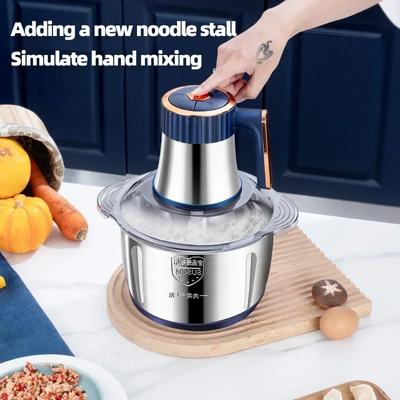Tritacarne da cucina per uso domestico da 5 litri, lama in acciaio inossidabile, potente tritaverdure, trita aglio, macchina elettrica per cucinare