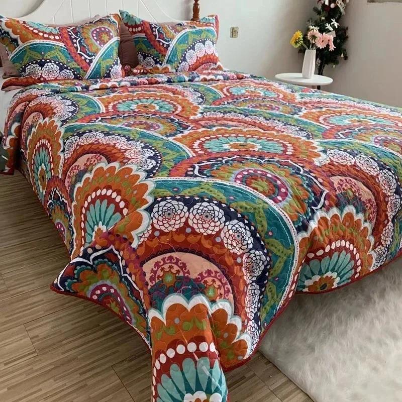 Bohemian Style Bedspread On The Bed Plaid Stitch Blanket Double Bed Sheets Bedspreads for Bed Cover Mattress Topper Sofa Cover
