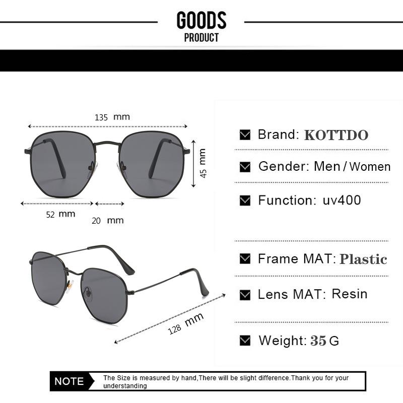 Women Sunglasses New Fashion Multilateral Metal Sun Glasses Men Classic Luxury Brand Design Mirror Eyewear Uv400