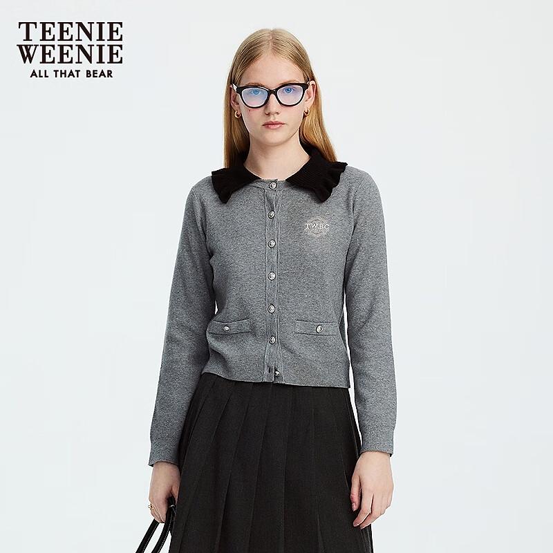 

Teenie Weenie Women s Retro Polo Collar Knit Cardigan S