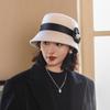 Wool Felt Hat Women's Autumn and Winter British Retro Fashion Versatile Flower Warm Top Hat