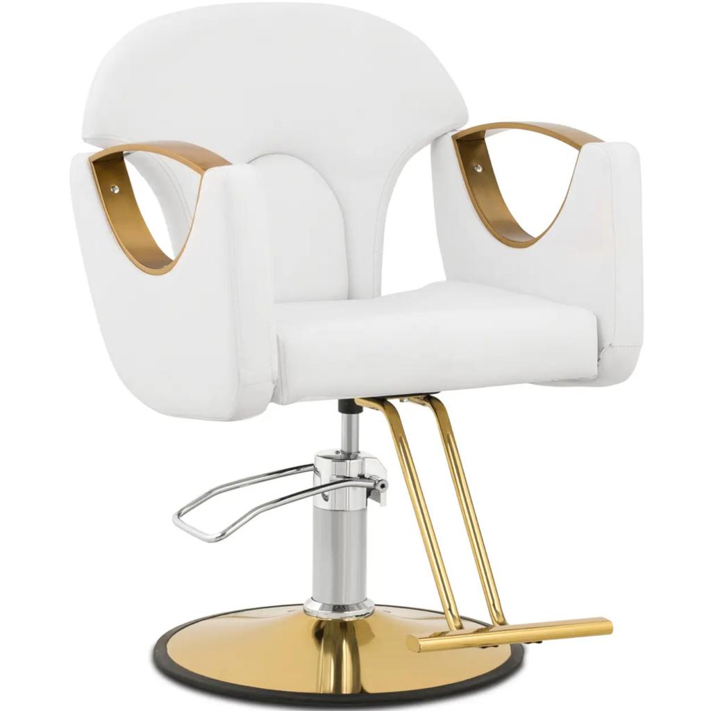 Barton White Barber Chair With Footrest