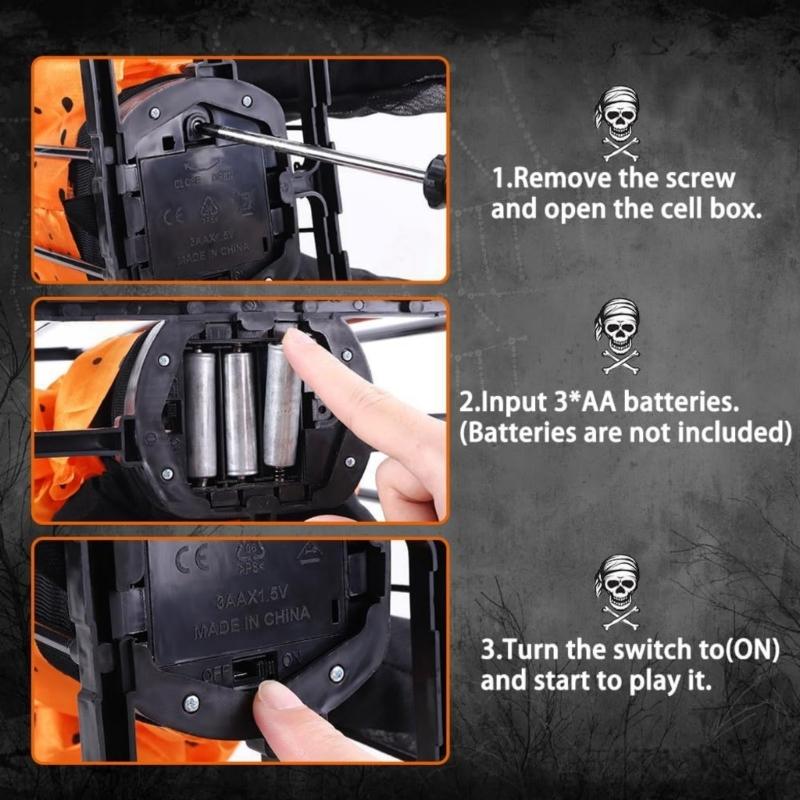 Halloween Animiertes Bewegliches Geisterhaftes In Käfig Hängendes Ornament Mit Rot Glühendem Auge Automatischer Soundeffekt Für Haus Hof Dekoration