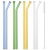 8pcs High Borosilicate Glass Straw Sets Creative Glass Straw Milk Tea Juice Cocktail Straw Set with Brush Party Bar Accessories