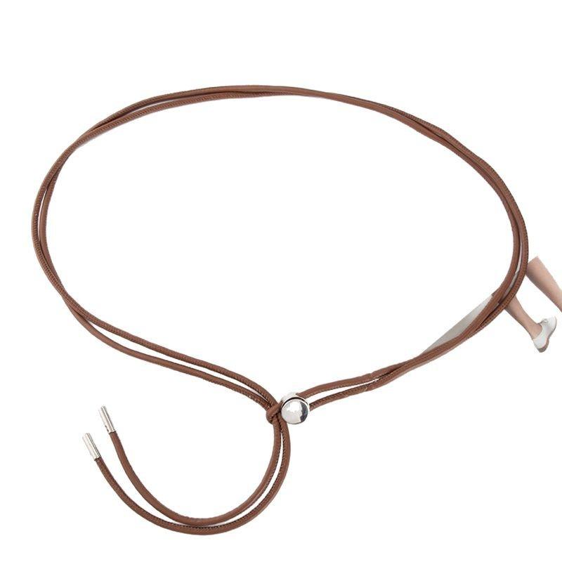 Soft Knotted Thin Belt Women'S Decoration With Skirt High-End Pu Body Chain Waist Rope Women