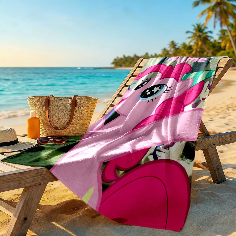 Little Pony Customize Your Name Beach Towel Super Soft & Absorbent Portable for SwimmingBeachCamping Travel Beach AccessoriesGym
