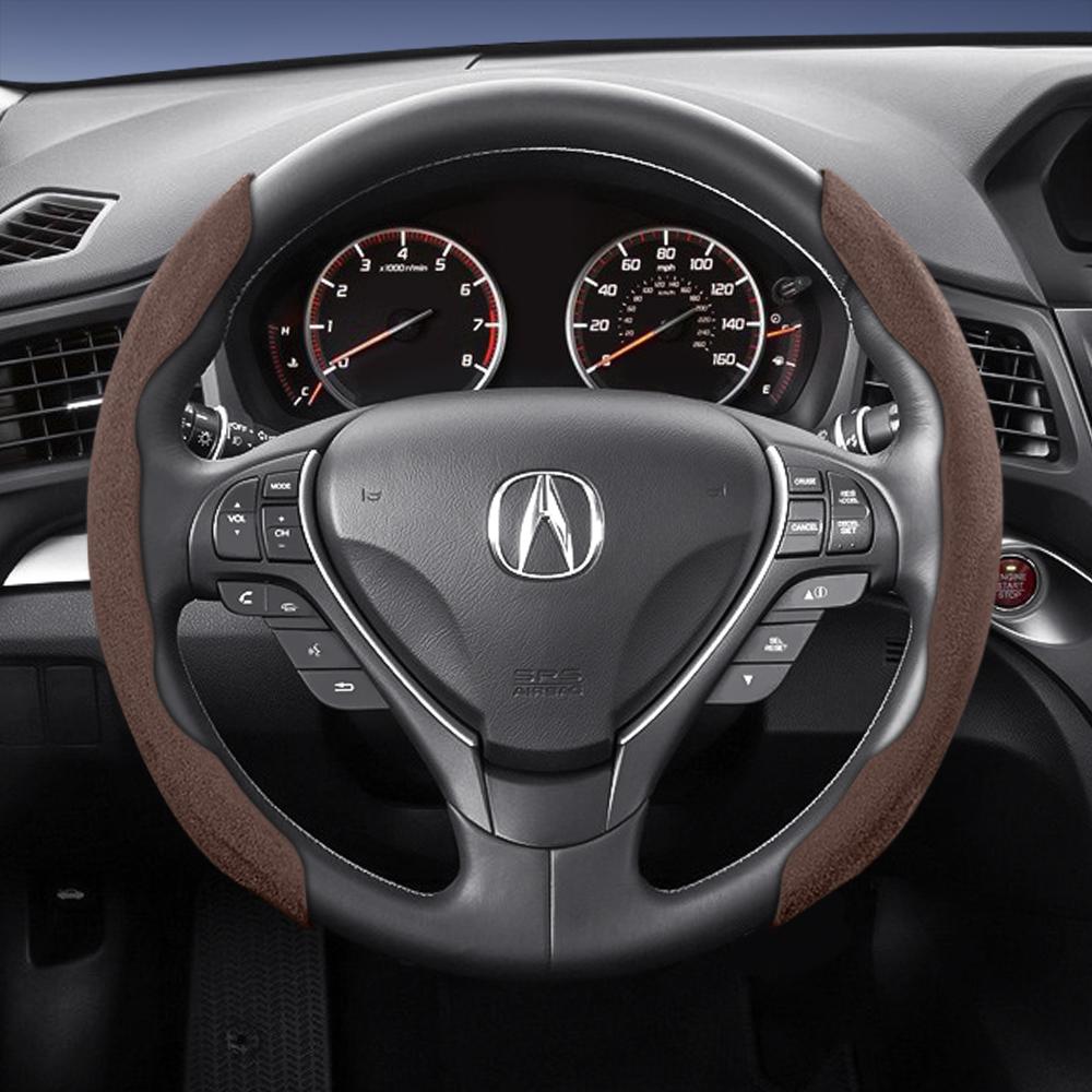 bpzsw1 Suitable for Acura Sports Suede Steering Wheel Cover, Split Snap-On Style, Non-Slip and Durable, for Models Like Mdx, Rdx, Integra, Zdx, Adx,
