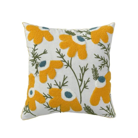 Floral Pillow Cover 18" X 18" Flower Throw Pillow Case Zippered Rustic Pillow Cover for Living Room Sofa Couch Bedroom Decoration