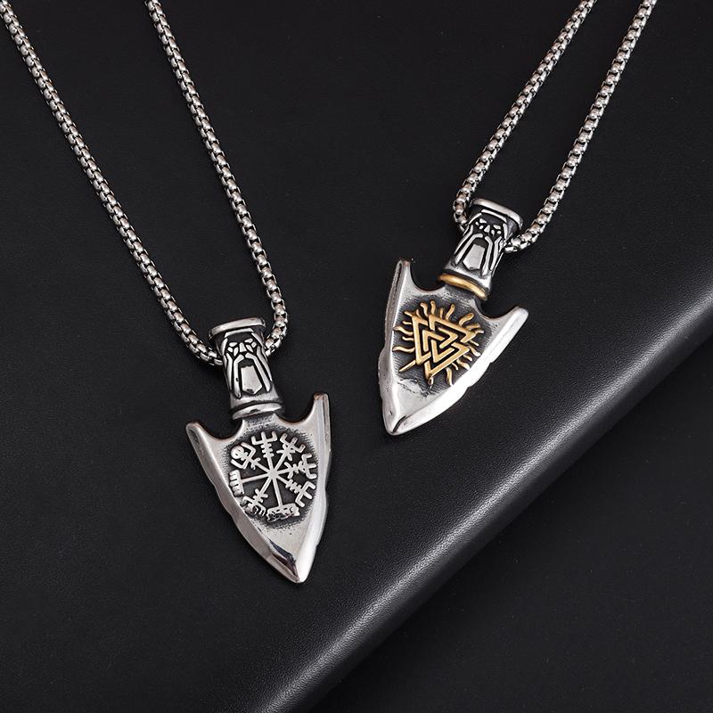 Vintage Nordic Celtic Thor Hammer Necklace Men\\\'s Amulet Silver Color Pendant  Jewelry Punk Necklace