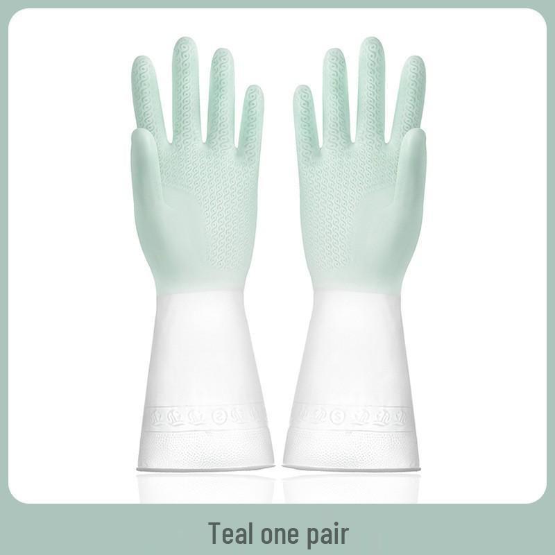 Durable Transparent Waterproof Kitchen Dishwashing Gloves - Wear-Resistant and Long-Lasting Rubber Gloves