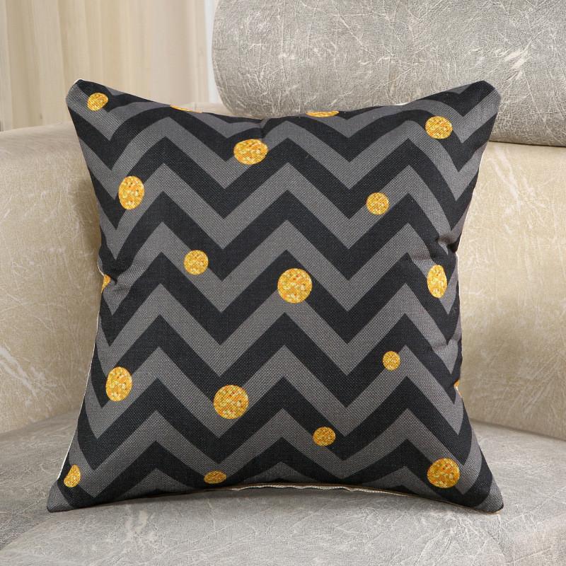 45x45cm Vintage Retro Flower Geometry Printed Home Sofa Chair Cushion Cover Cotton Linen Decorative Pillow Case