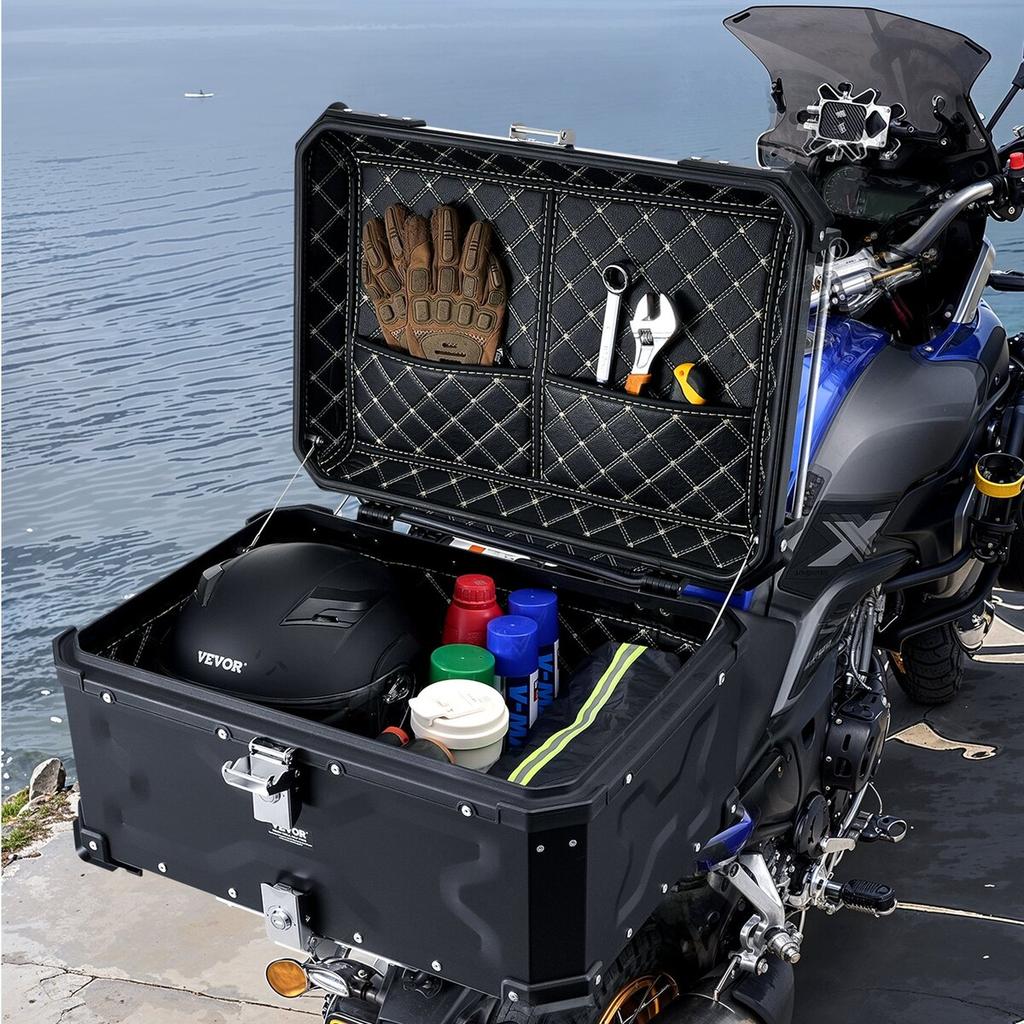 65L Motorrad Topcase Universelle Motorrad Heckbox mit Lederfutter