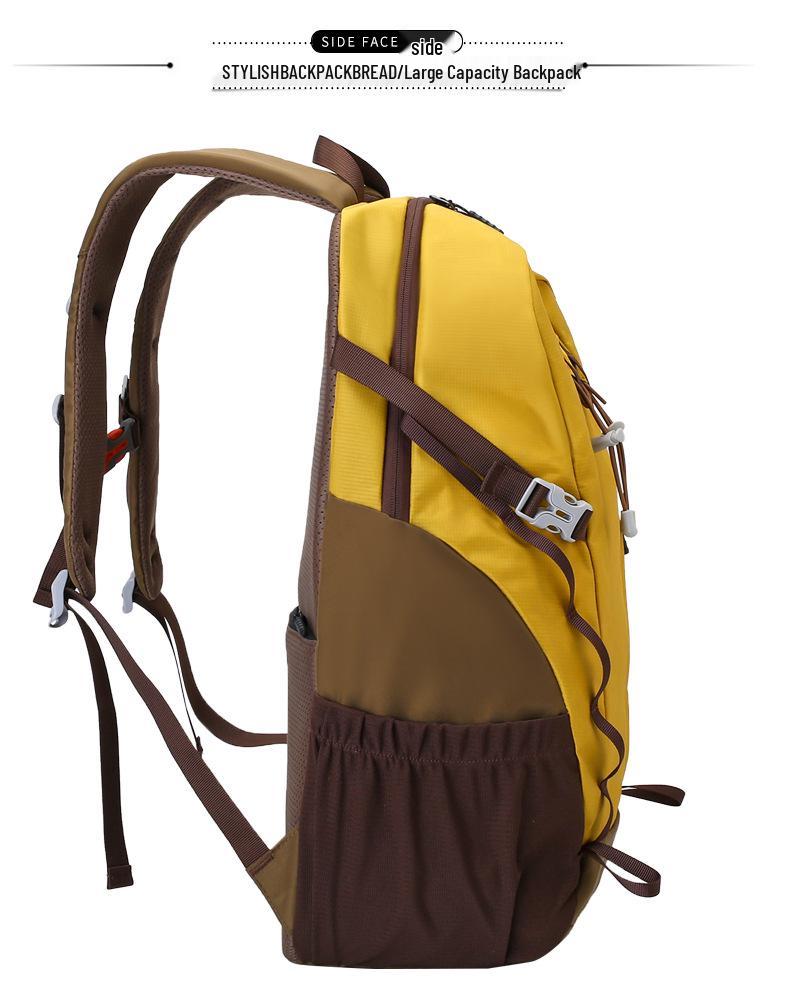 Large Capacity Camel-Style Backpack: Outdoor Travel & School with Spine Protection