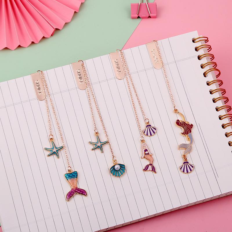 1 Piece Cartoon Mermaid School Office Supplies Gift Bookmarks Cute Kawaii Funny Stationery
