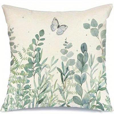 Short Plush Material Pillowcasehome Decor Welcome Home & Nature-Inspired Decorative Pillows Pattern Cushion Cover Suitable For S