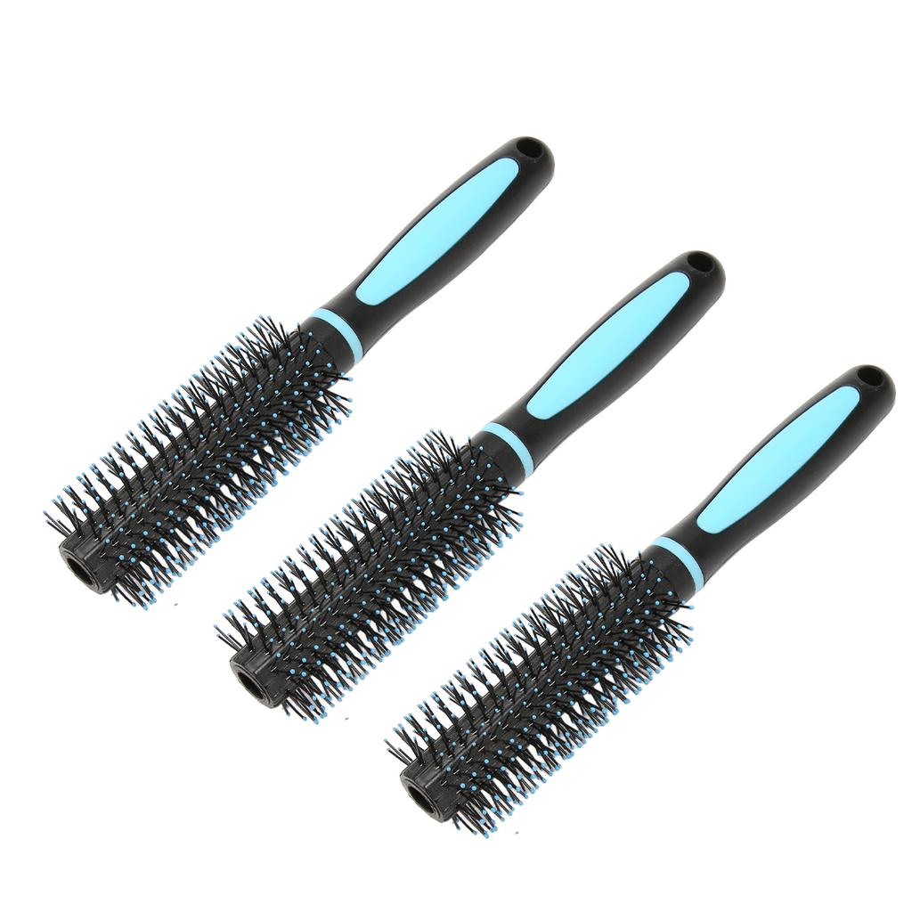 3pcs Round Hair Brush Scalp Massage Reduce Hair Pulling Curling Roll Hairbrush Roller Comb for Salon Home Use