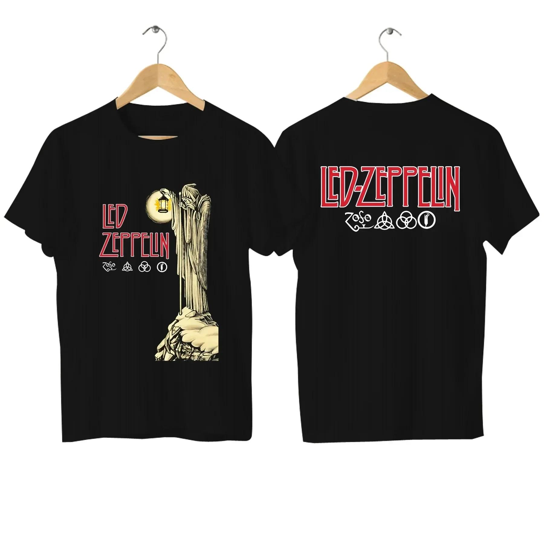 

Графічні оверсайз спортивні топи Led зручний вуличний одяг S-5XL 2024 Чоловіча футболка з прапором туру США 1975 року, повсякденна футболка Zeppelin, смішна XXXXXL синій