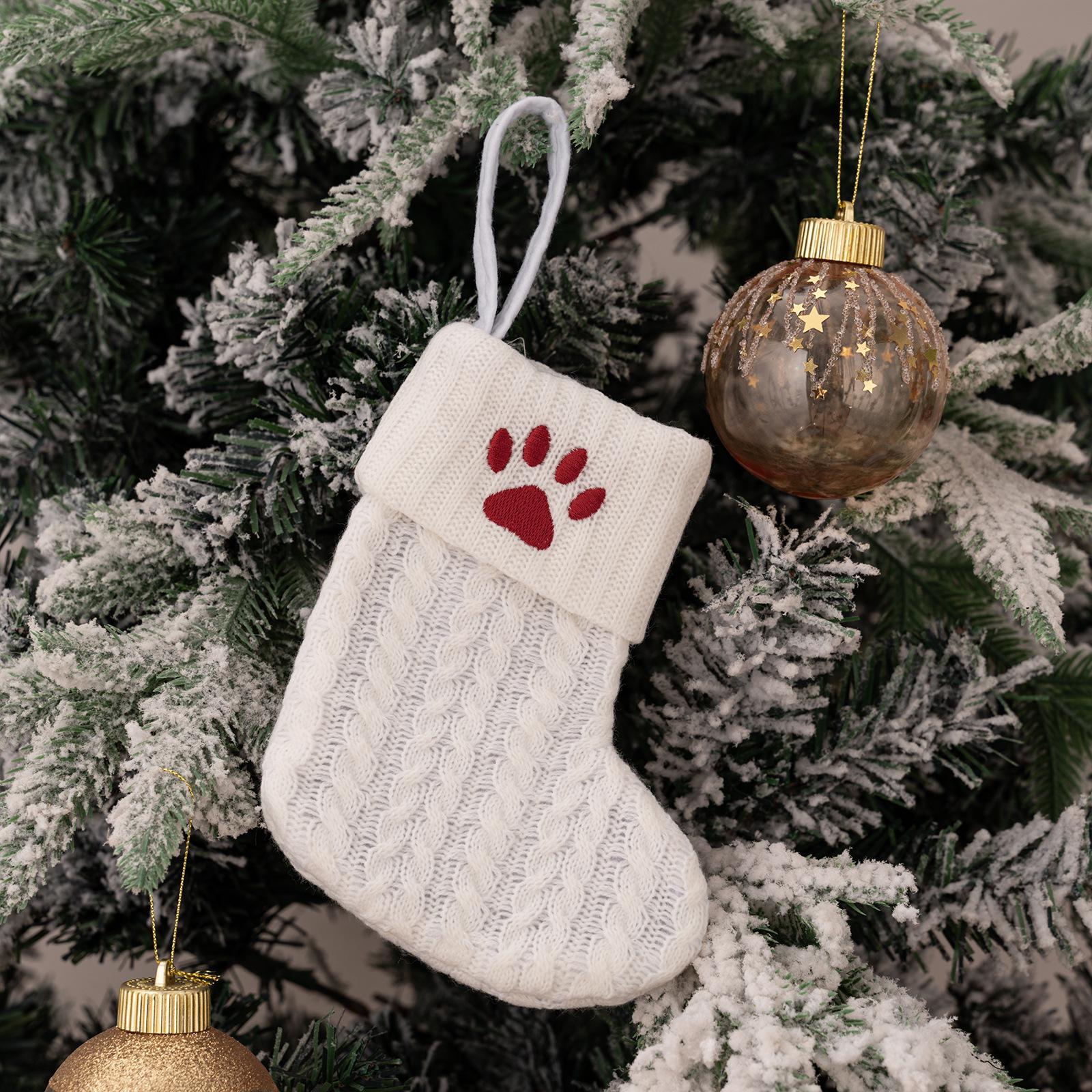 

A-Z Letter Hanging Christmas Stockings Monogram Knitted Socks Fireplace Christmas Tree Hanging New Year Party Decoration 1PC