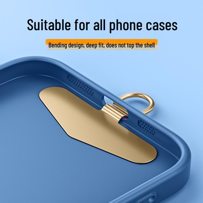 

Универсальный шнурок для телефона из нержавеющей стали против потери с прочным зажимом и адаптером-наклейкой на заднюю панель